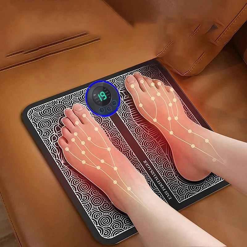 Rechargeable Foot Massager Pad – 8 Modes, 19 Levels Muscle Stimulation & Relaxation